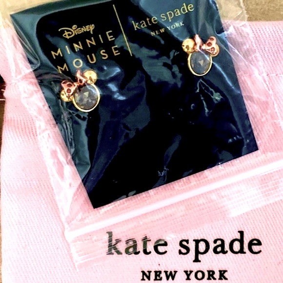 Kate Spade Mini Mouse Sparkling Crystal, Stud Earrings/ Gold tone - Picture 8 of 12